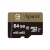   Apacer 64GB microSDHC UHS-I (95/85) U3 Class10 w/0 Adapter RP (AP64GMCSX10U4-R)
