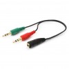   Jack 3.5mm female 4-pin to 2x Jack 3.5mm male 0.2m Cablexpert (CCA-418)