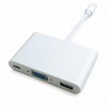 Переходник EXTRADIGITAL USB Type-C to VGA/USB 3.0/Type-C (0.15m) (KBV1690)