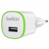   Belkin USB Micro Charger (220V + LIGHTNING able, USB 1A) (F8J025vf04-WHT)